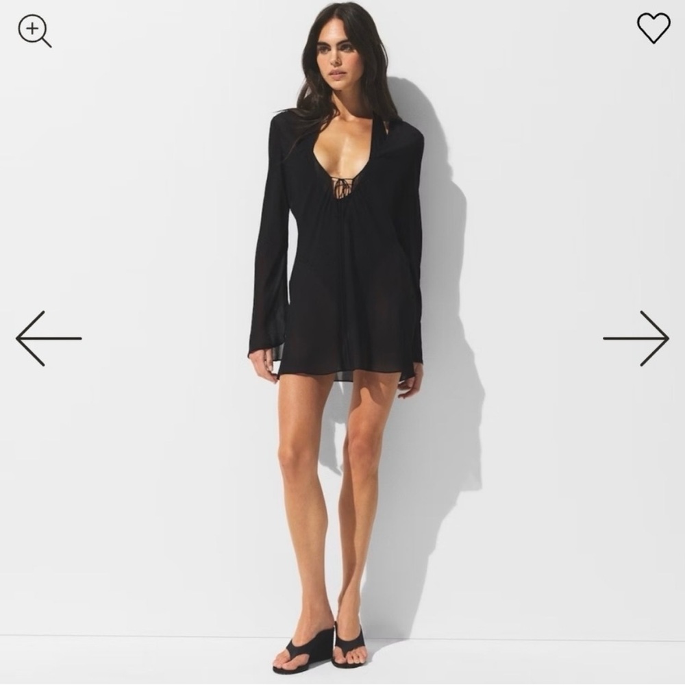 Skims Sheer Coverups Long Sleeve Mini Dress